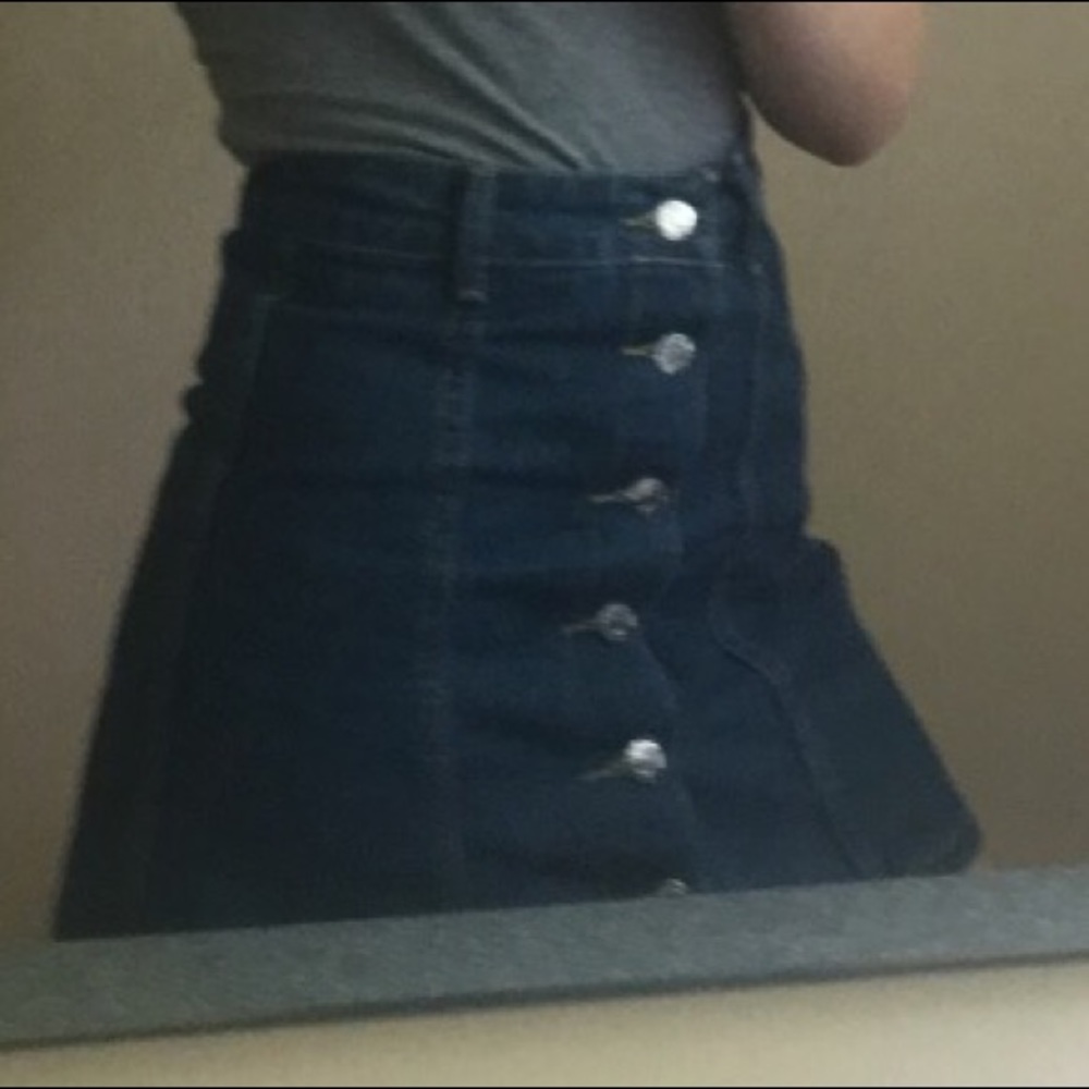 Button Up Denim Skirt